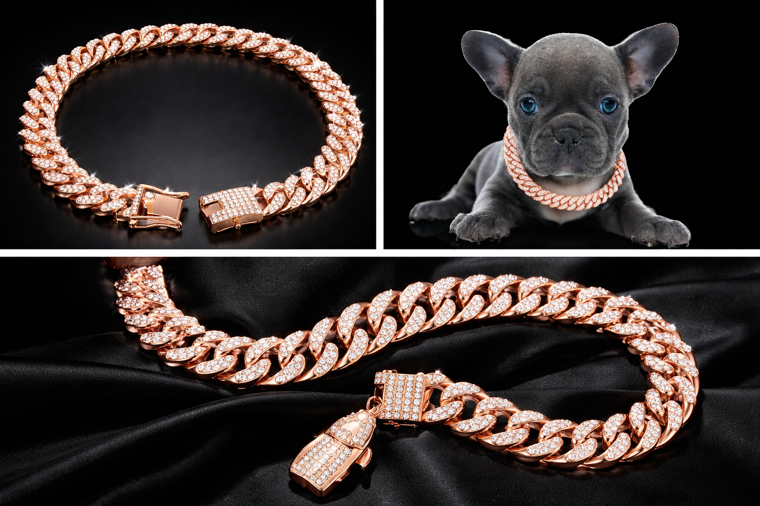Iced Cuban Link Collar (Rose)