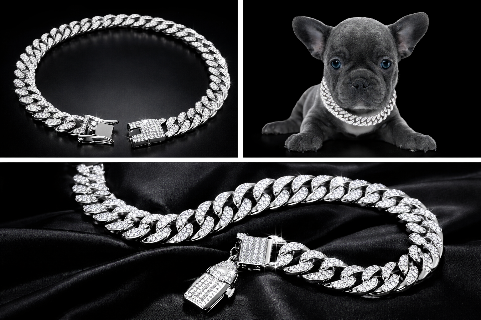 Iced Cuban Link Collar (Silver)