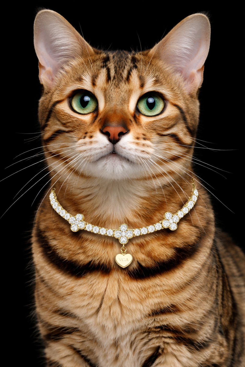 Clover CZ Tennis Necklace (Gold)