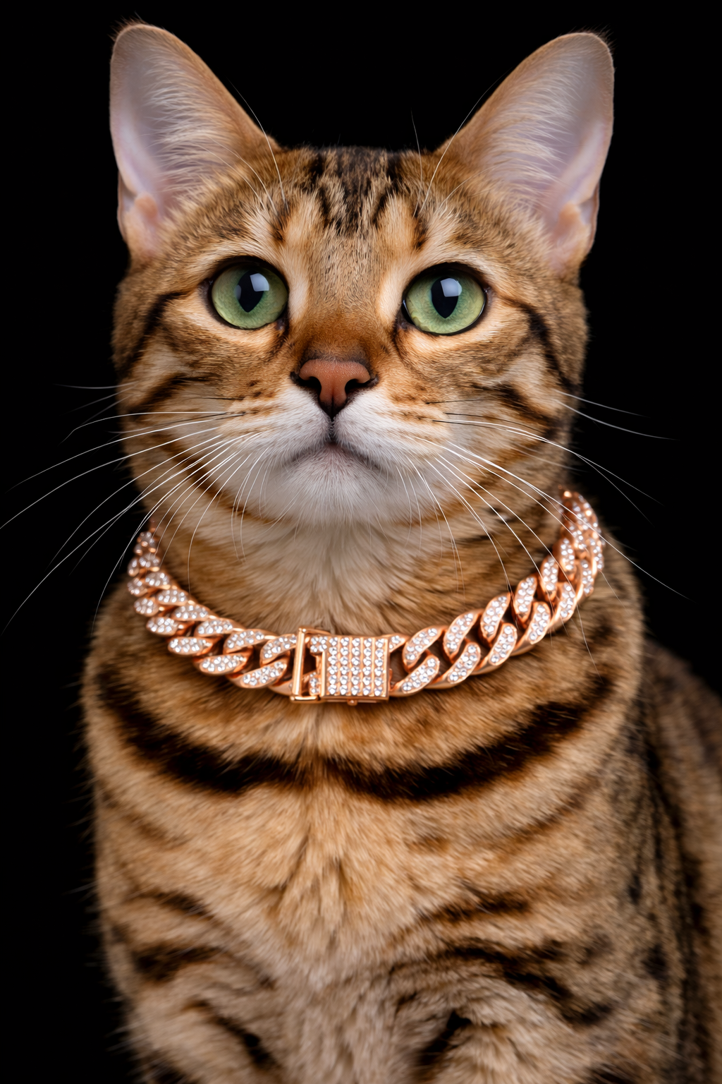 Iced Cuban Link Collar (Rose)