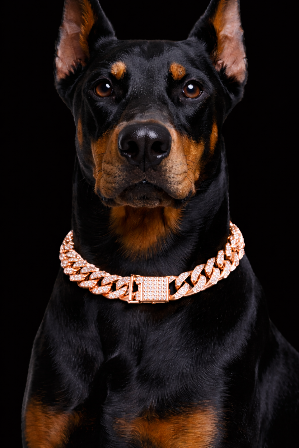 Iced Cuban Link Collar (Rose)